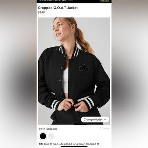 NWT Alo Cropped G.O.A.T Jacket
